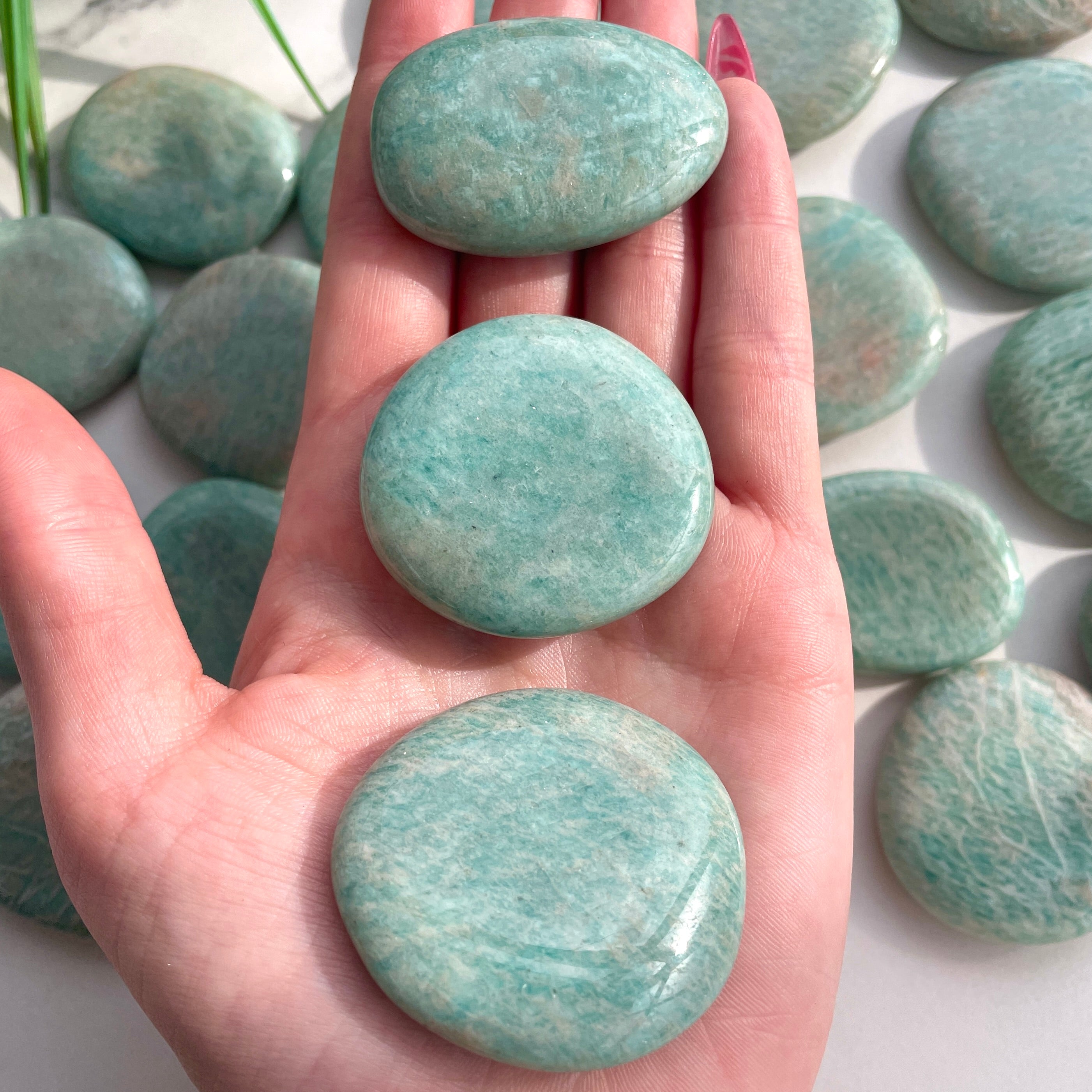 Pocket Palm Stone - Amazonite (Brazil) Pocket Palm Stone - Amazonite (Brazil)
